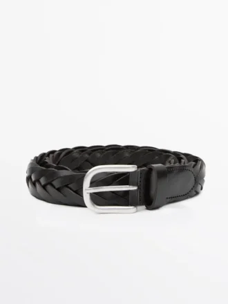 Ceinture en cuir nappa tressé