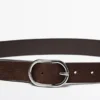 Ceinture en cuir nubuck avec boucle ovale Ceinture en cuir nubuck avec boucle ovale