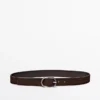 Ceinture en cuir nubuck avec boucle ovale Ceinture en cuir nubuck avec boucle ovale