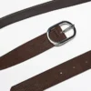 Ceinture en cuir nubuck avec boucle ovale Ceinture en cuir nubuck avec boucle ovale