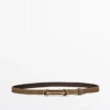 Ceinture en cuir suédé fendu de style Equestrian Ceinture en cuir suédé fendu de style Equestrian
