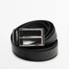 Ceinture élégante en cuir nappa avec surpiqûres Ceinture élégante en cuir nappa avec surpiqûres