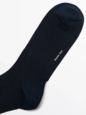 Chaussettes en mélange de coton à bords-côtes