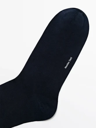 Chaussettes unies en maille de coton mélangé
