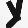 Chaussettes unies en tricot de mélange de soie Chaussettes unies en tricot de mélange de soie