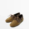 Chaussures bateau en cuir contrasté Chaussures bateau en cuir contrasté