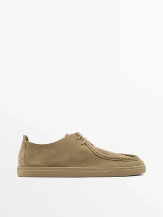 Chaussures à bout moc en cuir souple