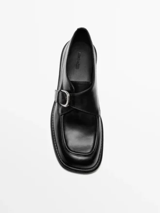 Chaussures derby en cuir avec boucle