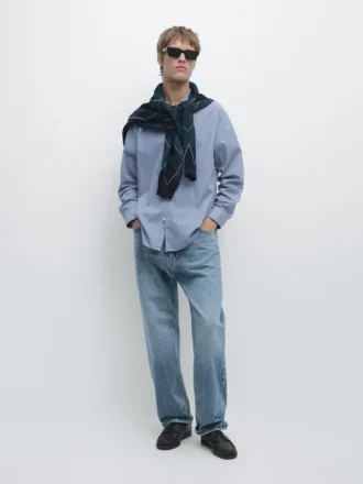 Chemise 100 % coton à carreaux, coupe classique