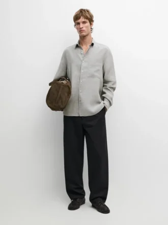 Chemise 100 % lin avec poche