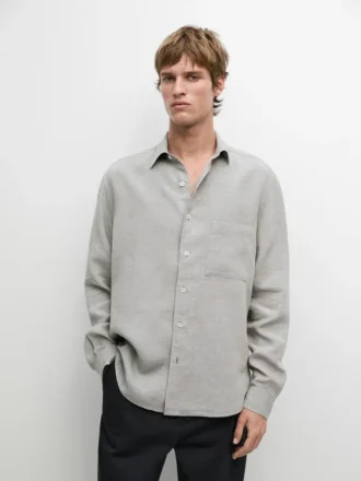 Chemise 100 % lin avec poche