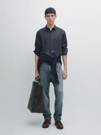 Chemise à carreaux coupe décontractée