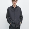 Chemise coupe classique en mélange de lin Chemise coupe classique en mélange de lin
