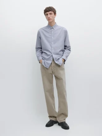 Chemise en coton chiné à coupe classique