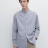 Chemise en coton chiné à coupe classique