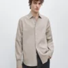 Chemise en coton mélangé à motif pied-de-poule Chemise en coton mélangé à motif pied-de-poule