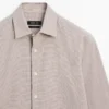 Chemise en coton mélangé à motif pied-de-poule Chemise en coton mélangé à motif pied-de-poule