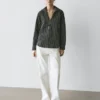 Chemise en coton mélangé à rayures Chemise en coton mélangé à rayures