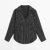 Chemise en coton mélangé à rayures Chemise en coton mélangé à rayures