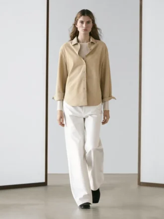 Chemise en cuir suédé