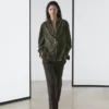 Chemise en cuir suédé avec coutures Chemise en cuir suédé avec coutures
