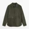 Chemise en cuir suédé avec coutures Chemise en cuir suédé avec coutures