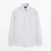 Chemise en lin ajustée à rayures Chemise en lin ajustée à rayures