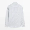 Chemise en lin ajustée à rayures Chemise en lin ajustée à rayures