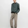 Chemise en lin avec patte de boutonnage
