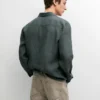 Chemise en lin avec patte de boutonnage