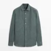 Chemise en lin avec patte de boutonnage
