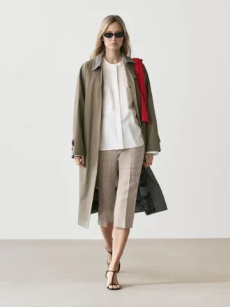 Chemise en mélange de coton avec détails brodés