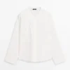 Chemise en mélange de coton avec détails brodés
