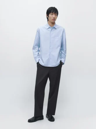 Chemise en mélange de coton avec poche