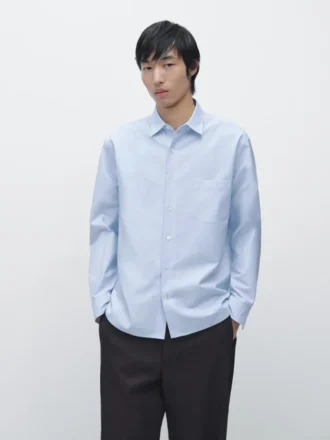 Chemise en mélange de coton avec poche
