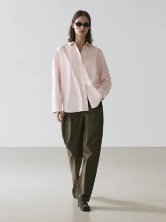 Chemise en popeline et coton mélangé