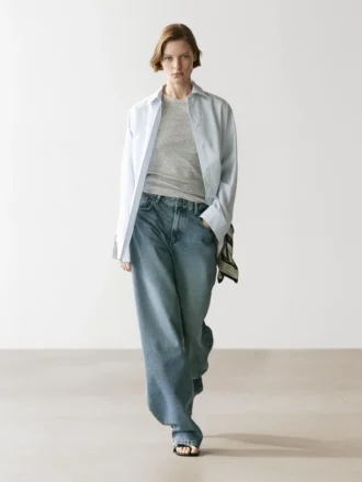 Chemise en popeline et coton mélangé