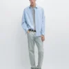 Chemise en popeline rayée 100 % coton Chemise en popeline rayée 100 % coton