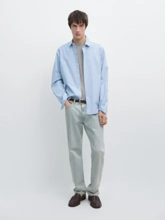 Chemise en popeline rayée 100 % coton