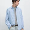 Chemise en popeline rayée 100 % coton Chemise en popeline rayée 100 % coton