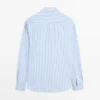 Chemise en popeline rayée 100 % coton Chemise en popeline rayée 100 % coton