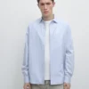 Chemise à fines rayures, coupe classique Chemise à fines rayures, coupe classique