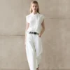 Chemise fluide 100 % lin avec détails boutonnés Chemise fluide 100 % lin avec détails boutonnés