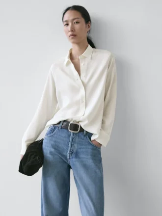 Chemise fluide avec col chemise