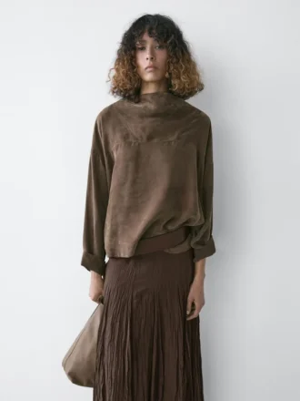 Chemise fluide avec détail drapé
