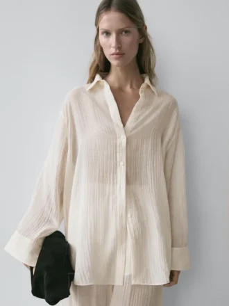 Chemise fluide avec détails plissés