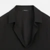 Chemise fluide en coton mélangé à col en V Chemise fluide en coton mélangé à col en V