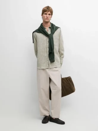 Chemise fluide en lin avec poche