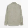 Chemise fluide en lin avec poche