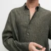 Chemise fluide en lin rayée Chemise fluide en lin rayée
